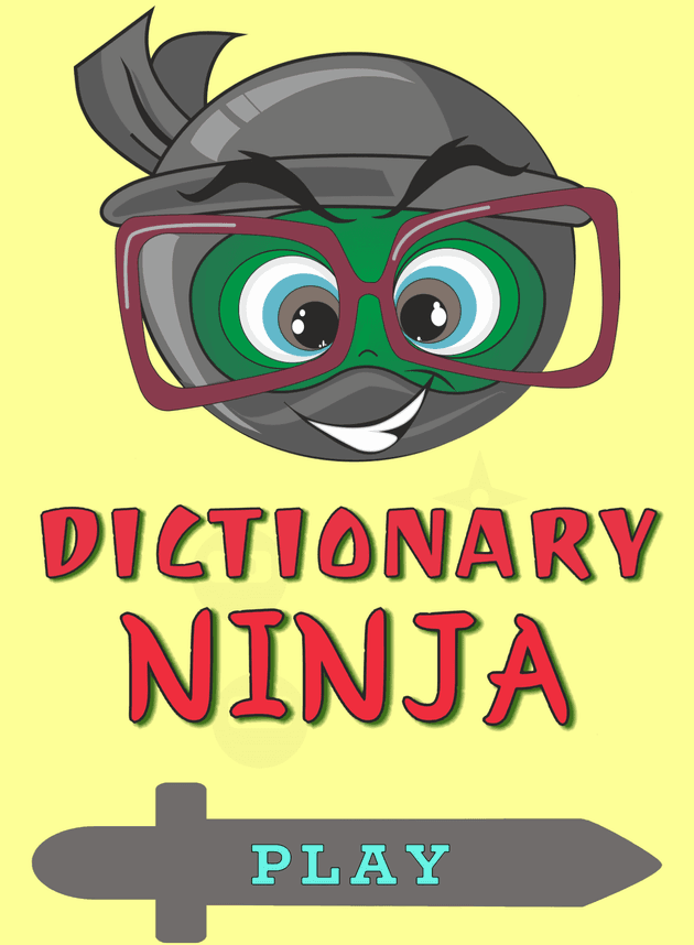 Dictionary Ninja Game Main Menu Screen